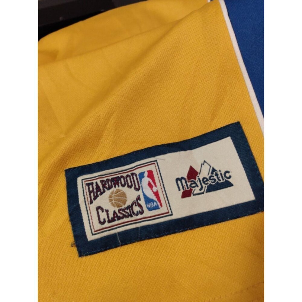 Vintage Majestic Hardwood Classics Golden state Warriors Warm Up Jersey Shirt 3X - Picture 5 of 16